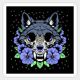 February's Violet & Wolf Skull Sticker