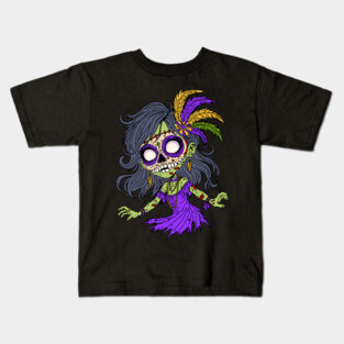 Mardi Gras Zombie Kids T-Shirt