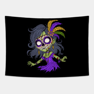 Mardi Gras Zombie Tapestry