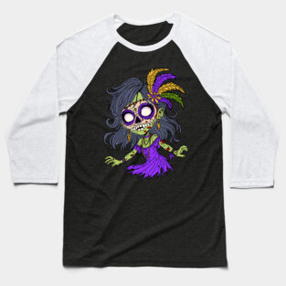 Mardi Gras Zombie Baseball T-Shirt