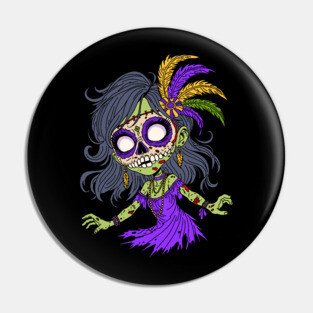 Mardi Gras Zombie Pin