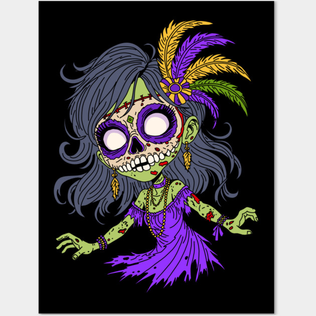 Mardi Gras Zombie Wall Art by H. R. Sinclair