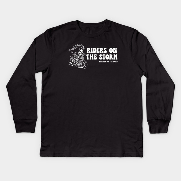 RIDERS ON THE STORM Kids Long Sleeve T-Shirt by artslaves