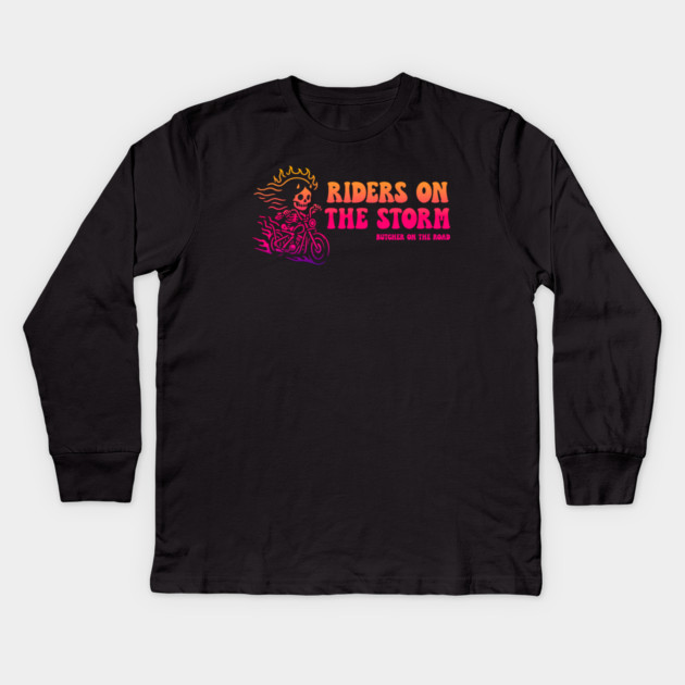 RIDERS ON THE STORM Kids Long Sleeve T-Shirt by artslaves