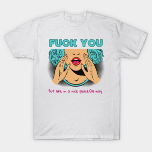 Just subtly feminine, pop art comic style blue haired girl T-Shirt