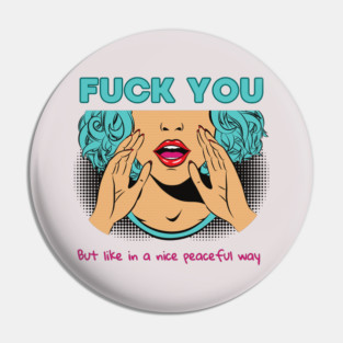 Just subtly feminine, pop art comic style blue haired girl Pin