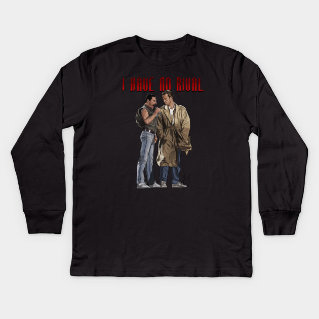 Highlander w/ Freddy Mercury: I Have No Rival Kids Long Sleeve T-Shirt by 51Deesigns
