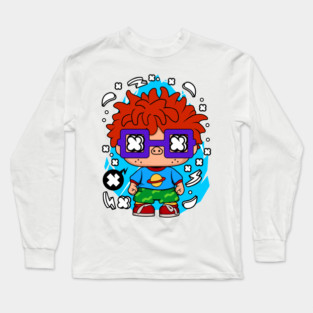 Chuckie finster Baby Chibi Art Style //// Nostalgic Toddler Vibes Tshirt! Long Sleeve T-Shirt