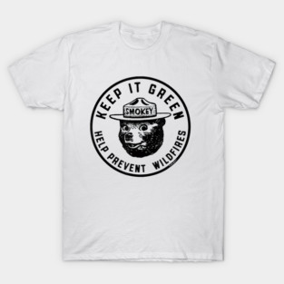 Keep It Green Help Prevent Wildfires Vintage Smokey Bear T-Shirt