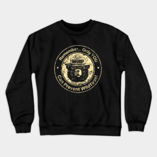 Smokey Bear Only You Can Prevent Wildfires 80s Retro Crewneck Sweatshirt