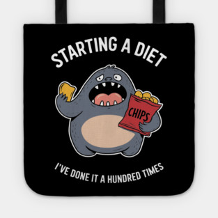 Starting A Diet Weight Loss Sarcasm Joke Tote