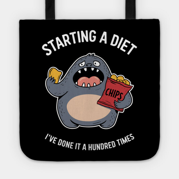Starting A Diet Weight Loss Sarcasm Joke Tote by Anticorporati