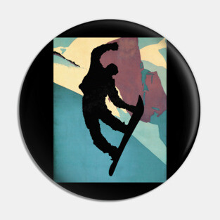 Snowboarding Dude, morning light Pin