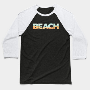Beach Design Baseball T-Shirt