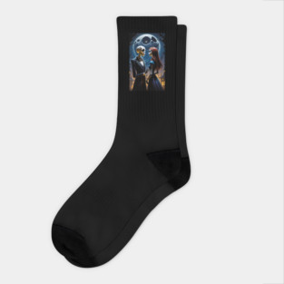 Jack and Sally the Lovers Moon Socks