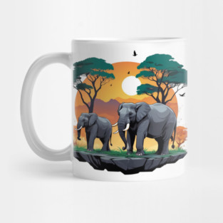 Elephant Sunset Mug