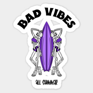 bad vibes surf board Magnet