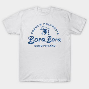 Bora Bora French Polynesia Islands Map T-Shirt