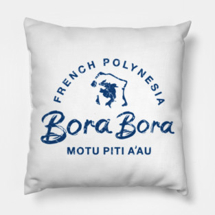 Bora Bora French Polynesia Islands Map Pillow