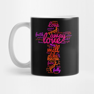 1 Corinthians 13 wordcloud Cross Mug