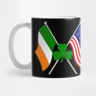 Irish and American Flags with Clover Mug