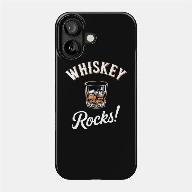 Whiskey Rocks Bourbon Lover Humor Pun Phone Case by Anticorporati