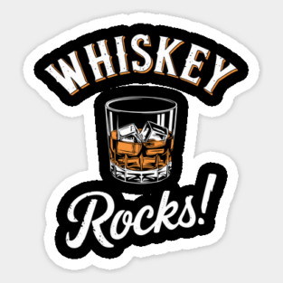 Whiskey Rocks Bourbon Lover Humor Pun Sticker