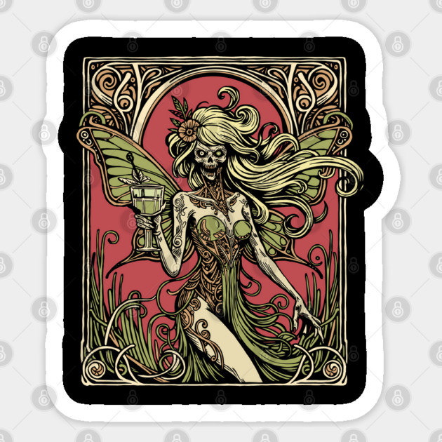 Absinthe Fairy Sticker by H. R. Sinclair