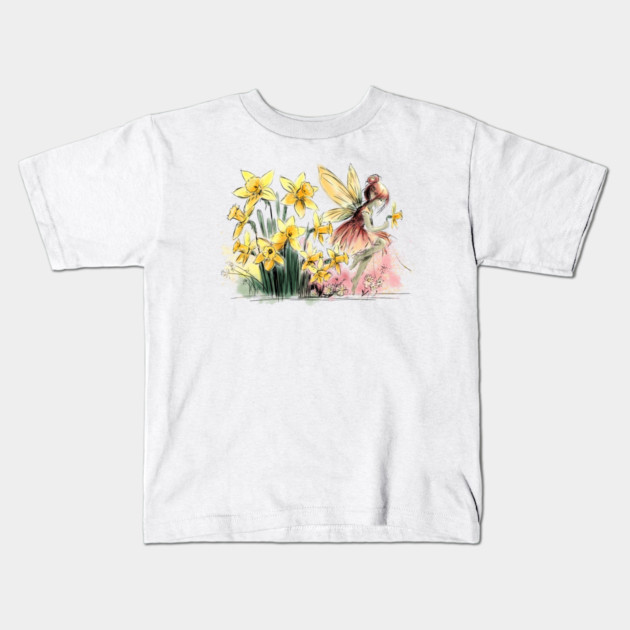 Daffodil Fairy Kids T-Shirt by H. R. Sinclair