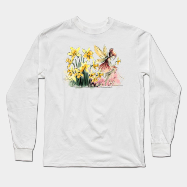 Daffodil Fairy Long Sleeve T-Shirt by H. R. Sinclair