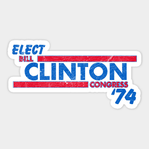 Elect Clinton Congress '74 Sticker by rt-shirts