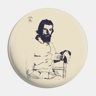 Félix Bracquemond Portrait by Charles Méryon Pin