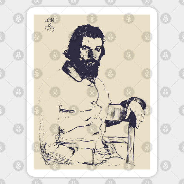Félix Bracquemond Portrait by Charles Méryon Sticker by TuncGK