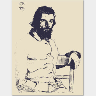 Félix Bracquemond Portrait by Charles Méryon Posters and Art