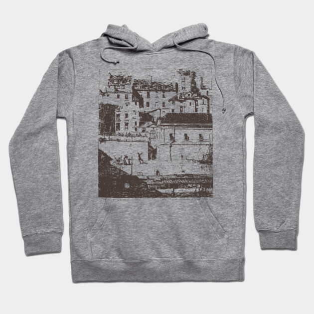 Historic Paris Morgue Illustration by Charles Méryon Hoodie by TuncGK