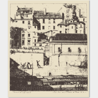 Historic Paris Morgue Illustration by Charles Méryon Posters and Art