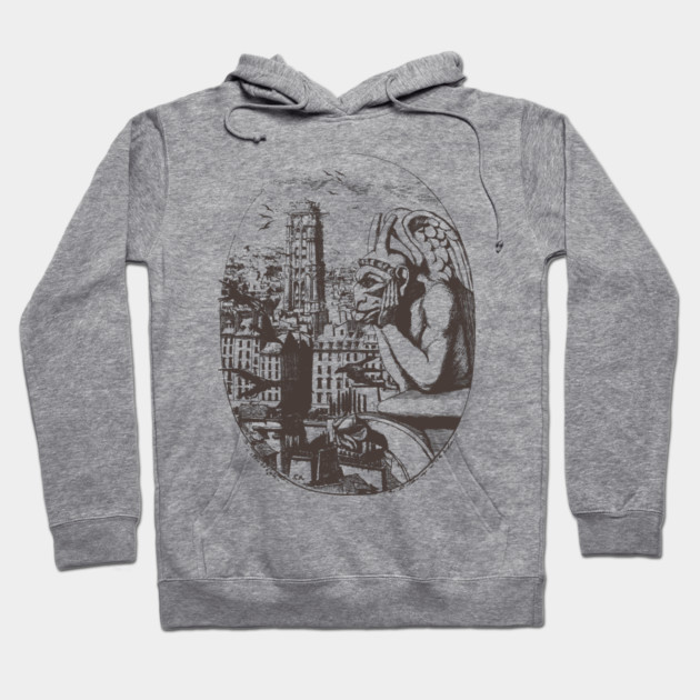 Gargoyle Overlooking Paris by Charles Méryon Hoodie by TuncGK