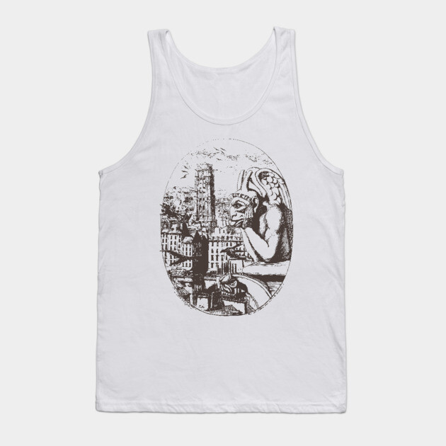 Gargoyle Overlooking Paris by Charles Méryon Tank Top by TuncGK