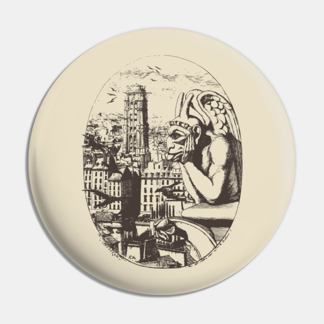 Gargoyle Overlooking Paris by Charles Méryon Pin by TuncGK