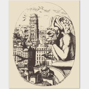 Gargoyle Overlooking Paris by Charles Méryon Posters and Art