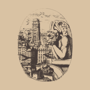 Gargoyle Overlooking Paris by Charles Méryon T-Shirt