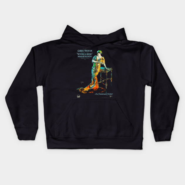 Gloria Swanson and Rudolph Valentino in Beyond the Rocks Kids Hoodie by TuncGK