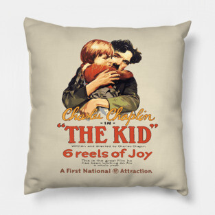 Charlie Chaplin in The Kid - Iconic Silent Film Poster Pillow