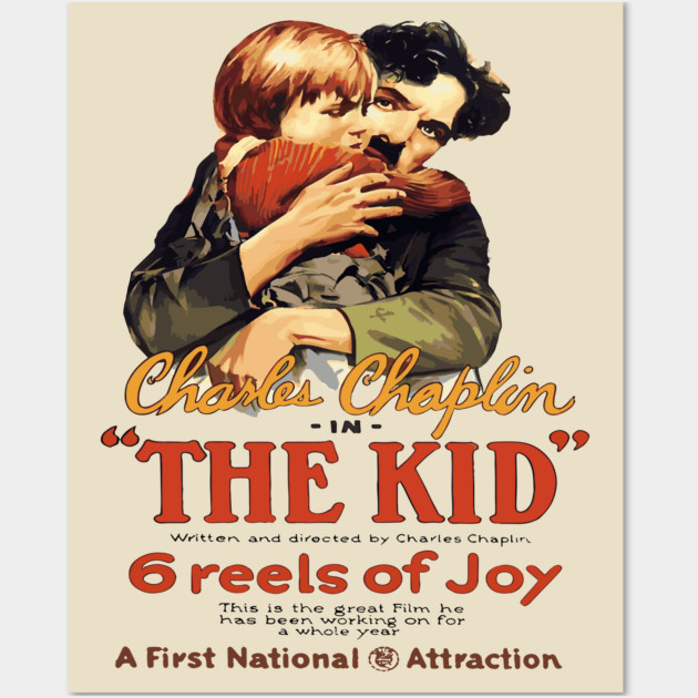 Charlie Chaplin in The Kid - Iconic Silent Film Poster Wall Art by TuncGK