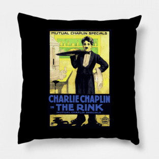 Charlie Chaplin in The Rink - Mutual Film Company Poster Pillow