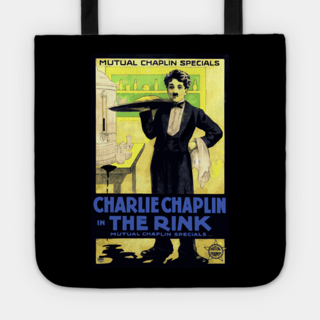 Charlie Chaplin in The Rink - Mutual Film Company Poster Tote by TuncGK