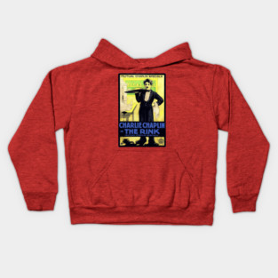 Charlie Chaplin in The Rink - Mutual Film Company Poster Kids Hoodie
