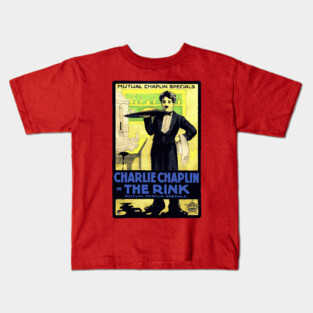 Charlie Chaplin in The Rink - Mutual Film Company Poster Kids T-Shirt