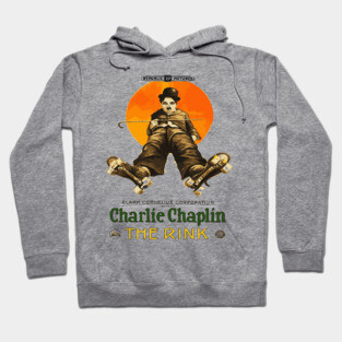 Charlie Chaplin in The Rink - Classic Roller-Skating Comedy Hoodie