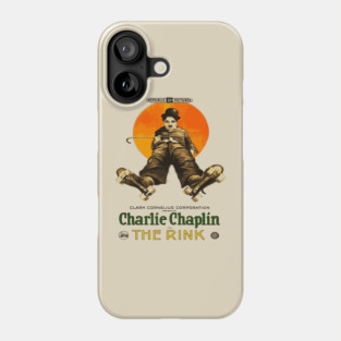 Charlie Chaplin in The Rink - Classic Roller-Skating Comedy Phone Case